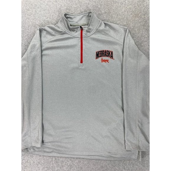 Champion Other - Nebraska Cornhuskers Champion 1/4 Zip Pullover (Men's XL) Gray‎